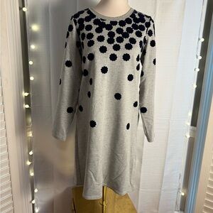 Boden Gray Top with Navy Accents